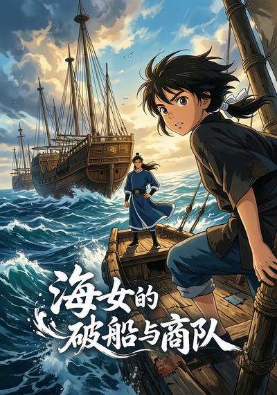 海女的破船与商队