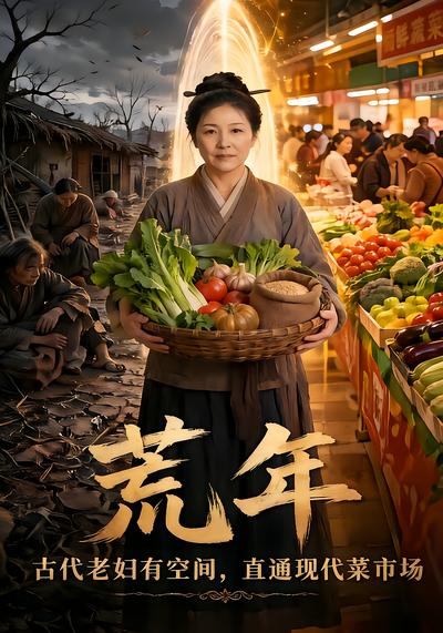 荒年：古代老妇有空间，直通现代菜市场